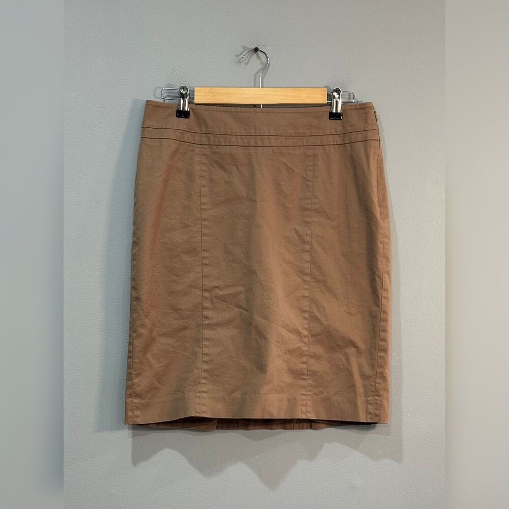 Brown LOFT Cotton Pencil Skirt Size 6 EUC
